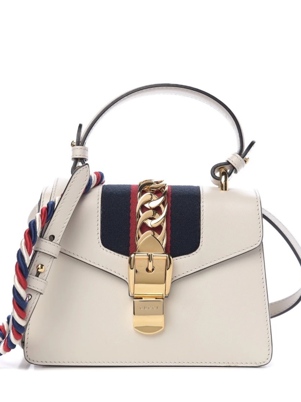 Gucci Sylvie Mini Top Handle Bag with Braided Strap, Dust bag and COA
